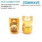 SMA Female Straight Surface Mount PCB Connector, No Stepped Face, 6GHz