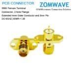 SMA Female Terminal, 2 hole Flange, Extended 4mm Outer Conductor and 3mm Pin,6GH