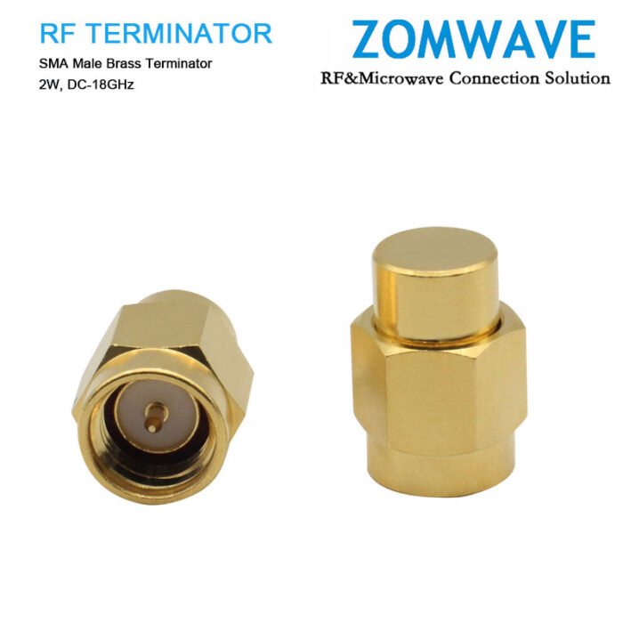 SMA Male Brass Terminator, 2W, 18GHz