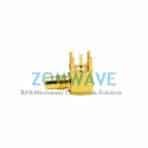 SMC Male Right Angle Thru Hole PCB Connector, .200 inch x .051 inch Hole, 6GHz