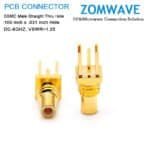 SSMC Male Straight Thru Hole PCB Connector, .100 inch x .031 inch Hole, 6GHz