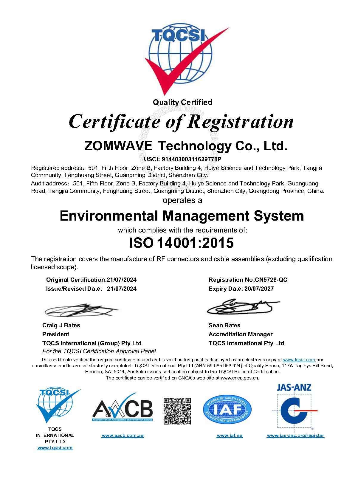 ISO14001-Certification_ZOMWAVE
