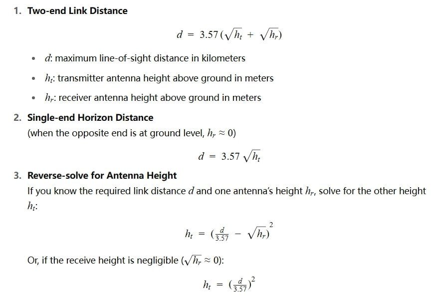 antenna height calculation formula