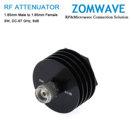 6dB Fixed Attenuator, 1.85mm Male to 1.85mm Female ,5Watts, DC-67 GHz, VSWR