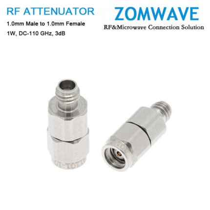 3dB Fixed Attenuator, 1.0mm Male to 1.0mm Female ,1Watts, DC-110 GHz,VSWR
