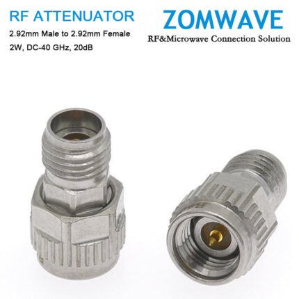 20dB Fixed Attenuator, 2.92mm Male to 2.92mm Female ,2Watts, DC-40 GHz,VSWR