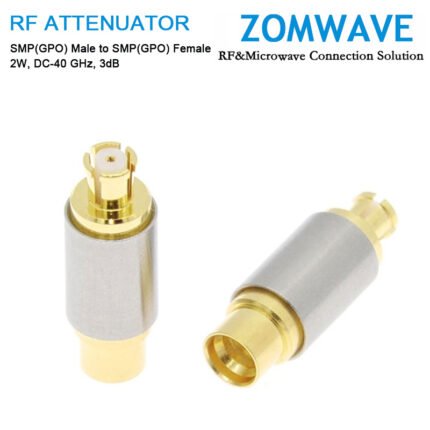 3dB Fixed Attenuator, SMP(GPO) Male to SMP(GPO) Female ,2Watts, DC-40 GHz, VSWR