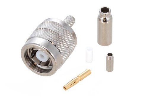 RP TNC Male Connector CrimpSolder Attachment for RG174, RG316, RG188