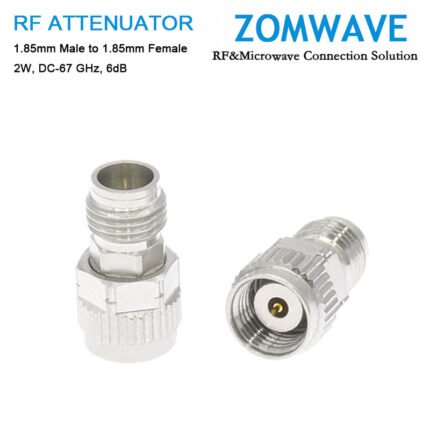 6dB Fixed Attenuator, 1.85mm Male to 1.85mm Female ,2Watts, DC-67 GHz, VSWR