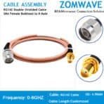 SMA Female Bulkhead to N Type Male, RG142 Cable, 6GHz