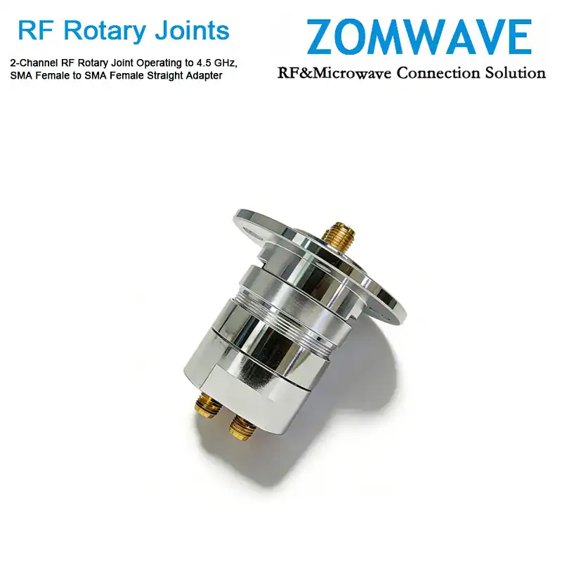 2-Channel RF Rotary Joint Operating to 4.5 GHz, SMA Female to SMA Female Straight Adapter