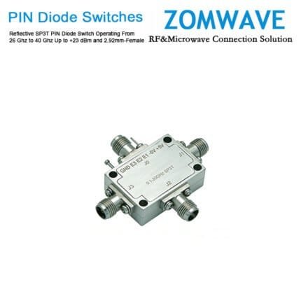 Reflective SP3T PIN Diode Switch Operating From 26 Ghz to 40 Ghz Up to +23 dBm and 2.92mm-Female