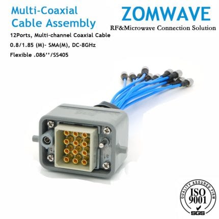 12 Port,Heavy-Duty (HDC) Multi-Coax Cable 0.8/1.85 Male to SMA Male, SS405,8GHZ