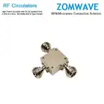 High Power Circulator with 20 dB lsolation from 3 GHz to 4 GHz, 150 Watts and N Type Female