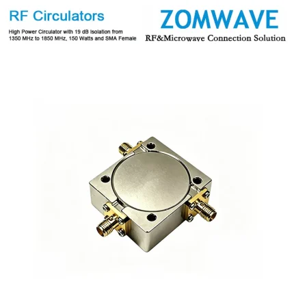 High Power Circulator with 19 dB lsolation from 1350 MHz to 1850 MHz, 150 Watts and SMA Female