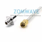 SMA Male to N Female 4 Hole Flange, Semi-Rigid RG402 Cable Assembly, 6GHZ(1)