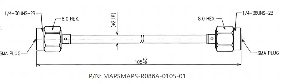SMA Male to SMA Male , Semi-Rigid RG405 Cable Assembly, 6GHZ(2)