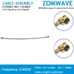 U.FL Plug Right Angle to U.FL Plug Right Angle, RG1.13 Cable, 6GHz