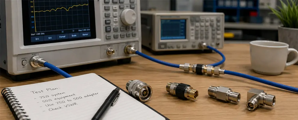 75 Ohm To 50 Ohm Adapter | Broadcast & Test Low VSWR