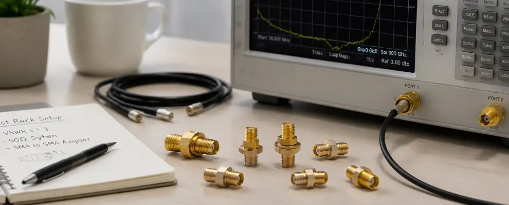 SMA to SMA Adapter | Test Rack Low VSWR Selection