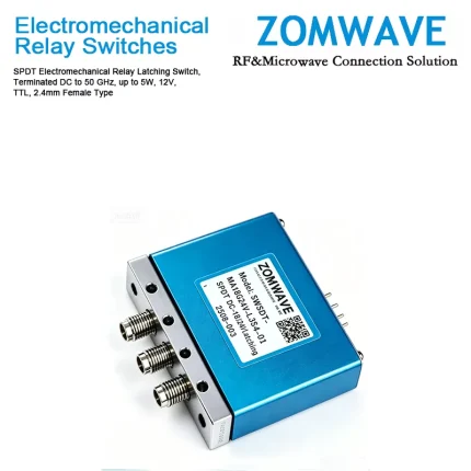 SPDT Electromechanical Relay Latching Switch, Terminated DC to 50 GHz, up to 5W, 12V, TTL, 2.4mm Female Type