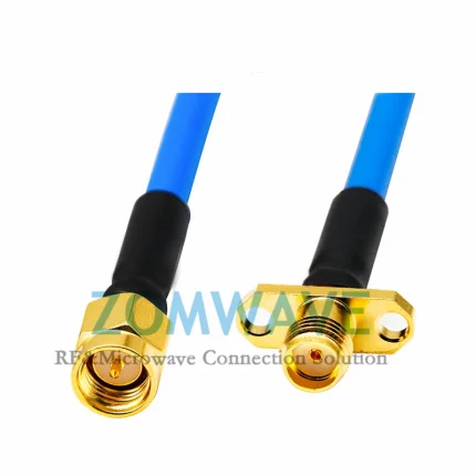 SMA Male to SMA Female Bulkhead 2-hole Flange, Formable .141''