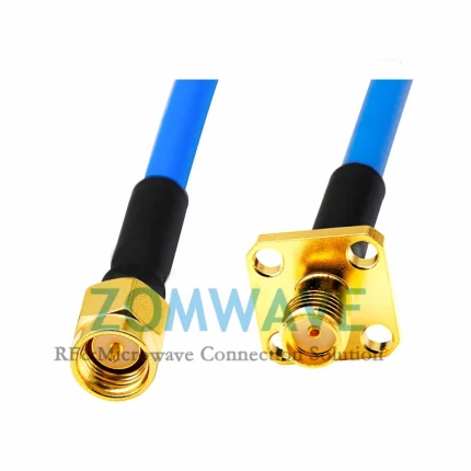 SMA Male to SMA Female Bulkhead 4-hole Flange, Formable .141''