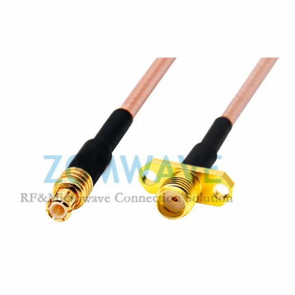 6-SMA Female 2 hole Flange to MCX Male, RG316 Cable, 6GHz