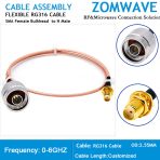 SMA Female Bulkhead to N Type Male, RG316 Cable, 6GHz