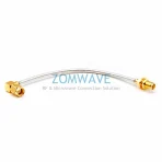 SMA Male RA to SMA Female Bulkhead, Formable .141''RG402 Cable no jacket, 12GHZ