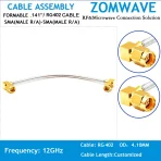 SMA Male RA to SMA Male RA,Formable.141''RG402 Cable no jacket, 12G
