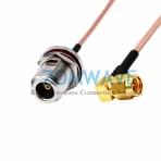 SMA Male Right Angle to N Type Female Bulkhead, RG316 Cable, 6GHz(2)