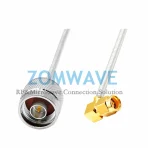 SMA Male Right Angle to N Type Male, Formable .141''_RG402 Cable Without Jacket,