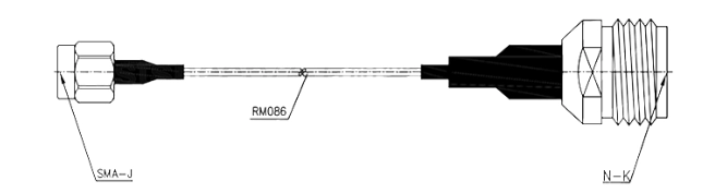 SMA Male to N Type Female, Flexible .086''_SS405 Cable, 18GHz