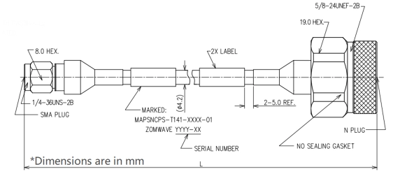 SMA Male to N Type Male, Flexible .141''_SS402 Cable, 18GHz